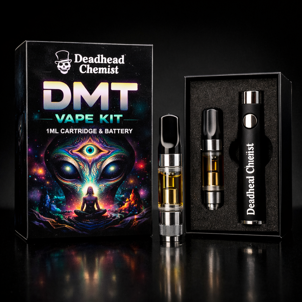 An authentic Puff Boys DMT vape cartridge attached to a sleek battery, featured in the best review for Toronto buyers.